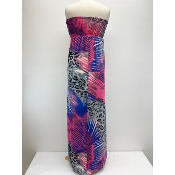 Venus Strapless Maxi Dress Animal Print Size Small - Picture 2 of 8